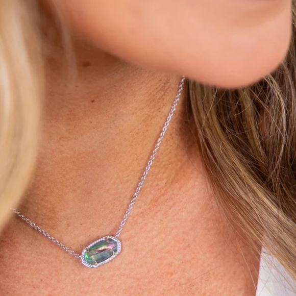 Kendra Scott Jewelry - Kendra Scott Elisa in Abalone Shell Silver Pendant 16"